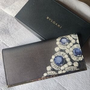 Bulgari Black Jewelry Accents Envelope Wallet
